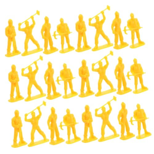 Garneck 50 Stück Kleine -Spielzeuge BAU Party Gefälligkeiten Szene Mini Plastik Kind Tisch Layout Figur vorgeben winzig Dekoration Menschen Thema pp Yellow von Garneck