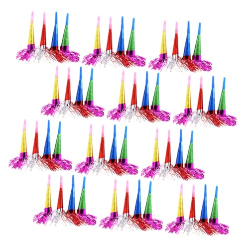 Garneck 50 Stück Lautsprecher Aus Laserpapier Blowouts Hörner Geburtstagsfeier Hersteller Blowouts Partygeschenke Krachmacher Gesäumter Geräuschmacher Lärm Plastik von Garneck