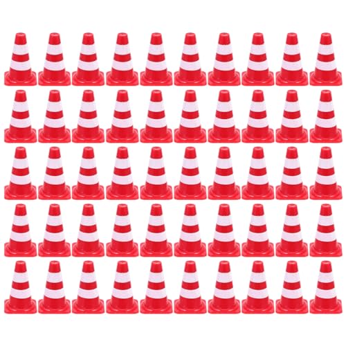 Garneck 50 Stück Mini Pylonen Set - Verkehrs- Für Modellbau Carrera GO Und Digital 132 Zubehör Ideale Markierungshütchen Für Straße Fußballtraining Und Miniatur Landschaften von Garneck