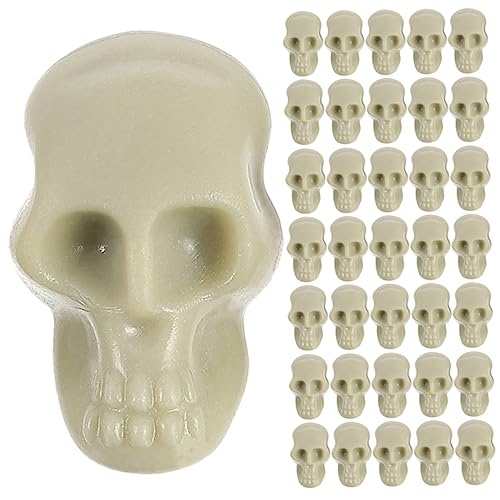 Garneck 50 Stück Schädel Dekoration für Halloween Realistische Skelette mit Detail für Party Deko und Foto Requisiten für Grusel Events und Halloween Feiern von Garneck