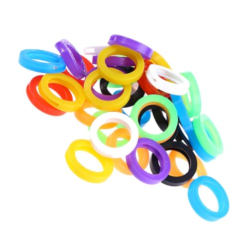 Garneck 50 Stück Teiliges Silikon Schlüsselhüllen Farbige Runde Key Caps Dehnbar Langlebig Geruchlos Komfortabel zur Schlüsselidentifikation Geeignet für Standard Hausschlüssel von Garneck