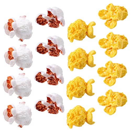 Garneck 50 Stück Teiliges Simulation Popcorn aus Hochwertigem Resin Fein Verarbeitet für DIY Ohrring Zubehör und Home Dekoration Stilvoller Party Schmuck für Freunde Familie Festliche von Garneck