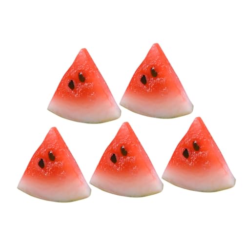 Garneck 5Stücke Wassermelonenscheiben Realistische Deko Für Puppenhäuser Und Obstläden Künstliche Früchte Für Kreative Tischdekoration Und Fotografie von Garneck