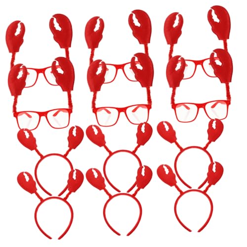 Garneck 6 Sätze Teiliges Krabben Stirnband Set mit Lustigen Partybrillen Halloween Kopfschmuck Langlebig Leicht für Kostüme und Festliche Anlässe Wie Weihnachten und Partys von Garneck