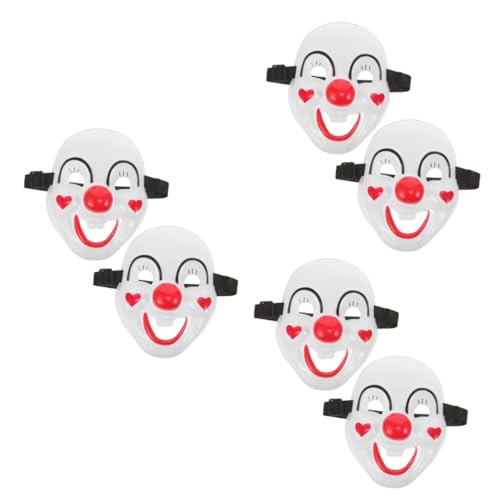 Garneck 6 Stk Party-Maske Kleidung Clown-Gesichtsmaske Halloween-Clown-Kostüm-Stütze Cosplay-Maske Emulsion Make-up-Kostüm-Requisiten Kopfbedeckung Kind Plastik von Garneck