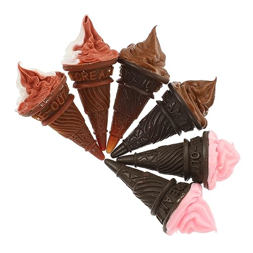 Garneck 6 Stück Dekoratives Kleines Mini Zapfen Dekorationen Party Winzig Puppeneis Kleines Eiscreme-Foto-Requisiten Coffee Harz von Garneck