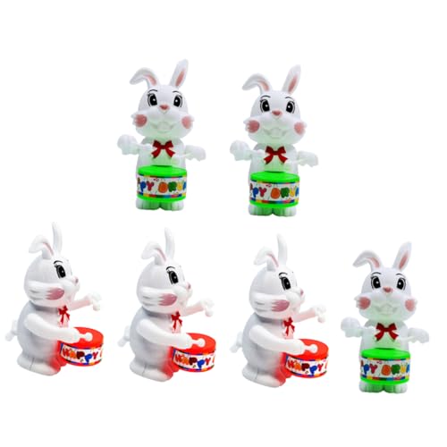 Garneck 6 Stück Desktop- aus Kunststoff interaktives Interactive Toys Handkurbel spielsachen für Animal Toys zartes Kaninchendekor Cartoon- Plastik von Garneck