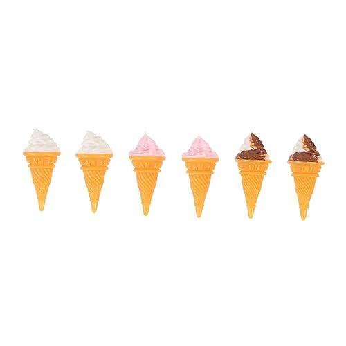 Garneck 6 Stück Eiskegelmodell Essen -Requisiten Eiscreme dekorativ Rollenspiel Eisspielzeugkind Puppenhaus gefälschte Eistüten Harz von Garneck
