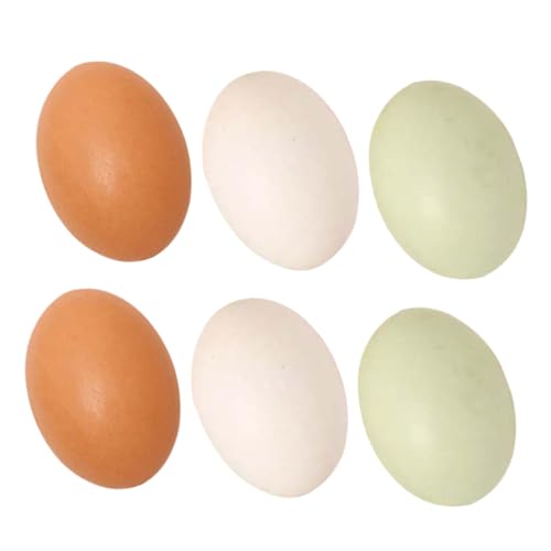 Garneck 6 Stück Imitationseier Eier Künstliche Eier Simulierte Eier Künstliche Eier Spiel Eier Bruteier Unbemalte Ostereier Künstliche Holzeier Bemalbare Ostereier Aus Holz von Garneck