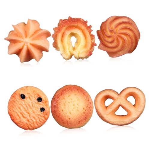 Garneck 6 Stück Kekszubehör Keksornament Dekoration Spiel Künstliche Lebensmittel Zur Dekoration Gebäck Kekse Essbare Desserts Gefälschte Kekse So Tun Als Ob Künstliche von Garneck