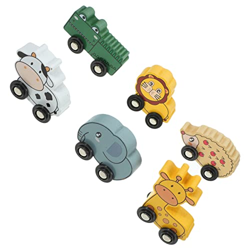 Garneck 6 Stück Kinderhölzern -Accessoires Kinderzug Kleinkind Zug Kinderspielzeug Aus Holz Entwicklungsspielzeug Aus Holz Frühpädagogisches Angebot Trainieren Autos von Garneck