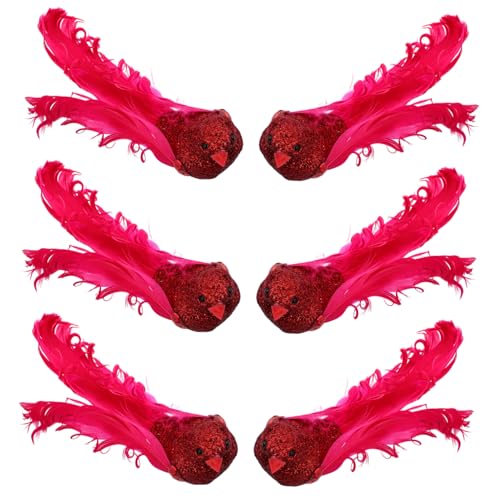 Garneck 6 Stück Künstliche Vögel Heimdekoration Baumschmuck Vögel Künstliche Vögel Simulierte Vögel Dekorative Vögel Baumschmuck Vögel Schreibtischvögel Modelle von Garneck