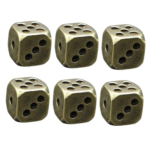 Garneck 6 Stück Messingwürfel Spiel Vintage Würfel Halloween-würfel Ästhetische Würfelstütze Kleine Würfelstütze Würfel- Karneval Würfel Festival Würfel Mathe-lehrwürfel Würfel-stütze von Garneck