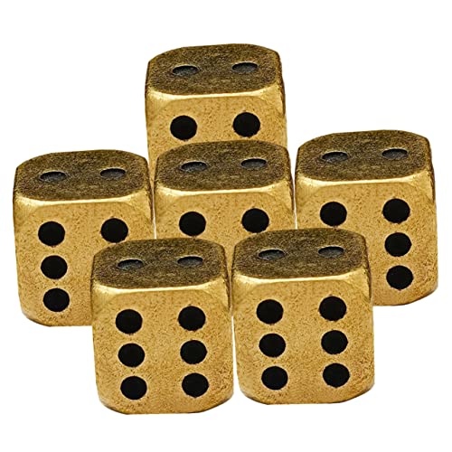 Garneck 6 Stück Ästhetische Messingwürfel – Vintage-würfel-Requisite Für Partys Sicher Und Ideal Für Spiele Und Dekorationen von Garneck