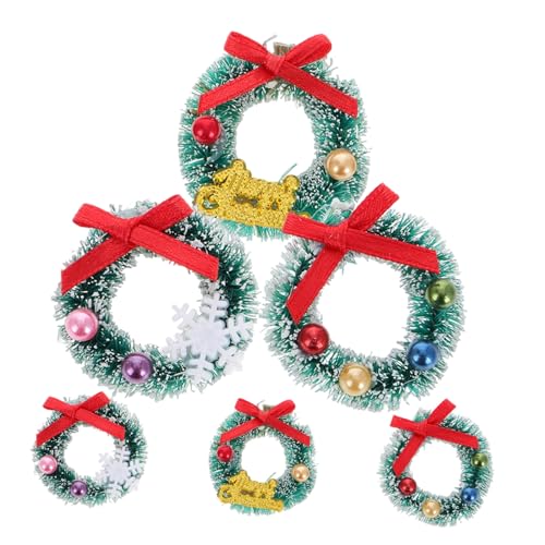 Garneck 6 Stück Mini Weihnachtskränze für Puppenhaus Dekoration Miniatur Wreaths für Weihnachten als Deko für Fenster Bäume und Kreatives Zubehör Garneck 6 Stück Mini Weihnachtskränze für Puppenhaus Dekoration Miniatur Wreaths für Weihnachten als Deko für Fenster Bäume und Kreatives Zubehör von Garneck