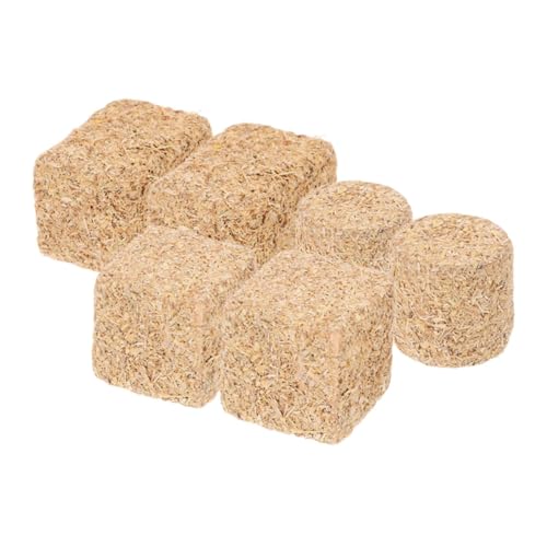 Garneck 6 Stück Mini-heuhaufen-Modell Miniatur-heuhaufen Strohballen Miniatur-heuballen-Figur Stroh Heu Mini-strohheu Heu Zur Dekoration Westliche Dekorationen Khaki Holz von Garneck