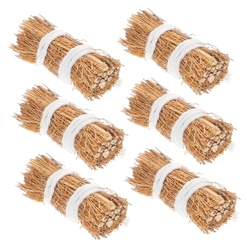 Garneck 6 Stück Miniatur Gras Brennholzstapel Modellhof Szenendekor Heuhaufen Winzige Hölzerne Heuhaufen Miniatur Heuparty Schmückfigur Künstliches Heu Kleine Heuballen von Garneck