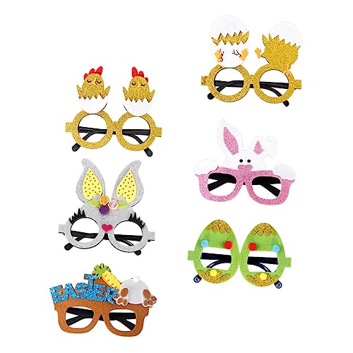 Garneck 6 Stück Ostergläser-Set brillen für die osterparty Vorabend geformt lustige Brillen Osterhasenbrille lustige Partybrille Kostüm Brille Partyzubehör Plastik Garneck 6 Stück Ostergläser-Set brillen für die osterparty Vorabend geformt lustige Brillen Osterhasenbrille lustige Partybrille Kostüm Brille Partyzubehör Plastik von Garneck