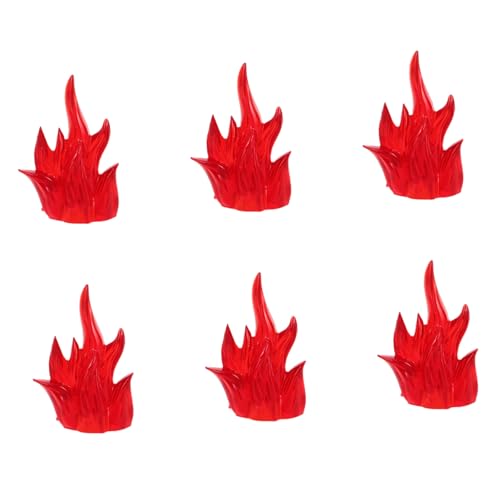 Garneck 6 Stück Puzzle Bausteine Pädagogische Flammequellen Halloween -Feuerspielzeug Kreative Flammenmodelle Flammenrequisiten Bauen Flammenmodelle Bauen Halloween Fire Models Plastik rot von Garneck