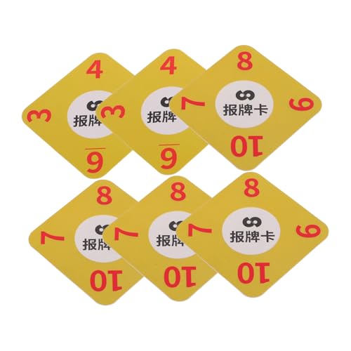 Garneck 6 Stück Registrierungskarte Kartenspielmenge-Erinnerungskarten Erinnerung an Pokerkartenspiele Kartenspiel verbleibende Meldekarten Bericht PVC Yellow von Garneck
