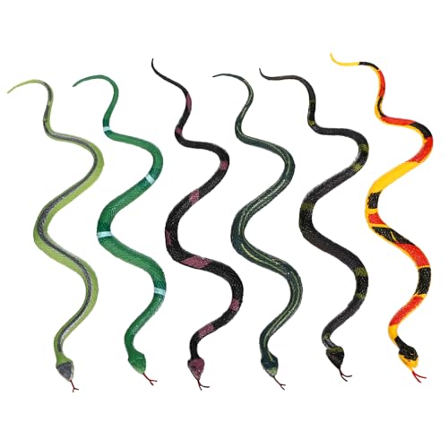 Garneck 6 Stück Teiliges Set Realistische Gummischlangen Flexible Kunststoffschlangen für Streiche Dekoration und Lehrzwecke für Halloween und Gartenrequisiten von Garneck