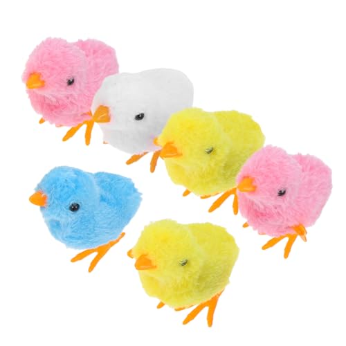Garneck 6 Stück Uhrwerk Küken Uhrwerk Küken Uhrwerk Tierspielzeug Flauschiges Springendes Huhn Neuartiges Hüpfendes Huhn Aufziehspielzeug Für Aufziehküken Aufziehspielzeug von Garneck