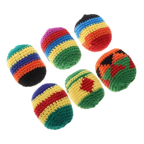 Garneck 6 Stücke Weiche Bunte Gestrickte Sitzsäcke Handarbeit Häkeln Spielbälle Spaß Jonglieren Werfen Spielzeug von Garneck