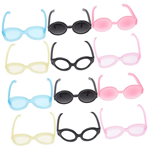 Garneck 60 Stück Mini-Brillenspielzeug wiedergeborenes Puppenzubehör realistisch Puppensachen Kleid dekorative Gläser für Miniaturbrille Plastik Zufällige Farbe von Garneck