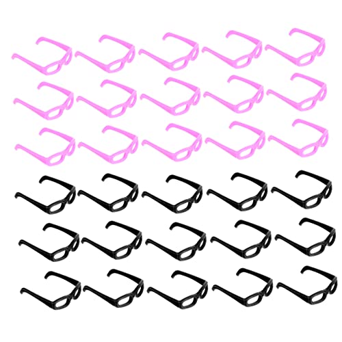 Garneck 60 Stück Mini- Puppe mit Brille realistisch Zubehör puppenkleidung Puppen Kleidung Babykleidung schminkpuppe Puppengläser Dekore Mini-Puppenbrillen-Requisiten Plastik von Garneck