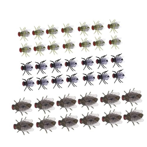 Garneck 60 Stück fliegendes Modell realistische gefälschte Insekten gefälschte Spinnen wichtelgeschenke lustig Fliegenmodell realistische Schmeißfliege aus Kunststoff Plastik PVC von Garneck