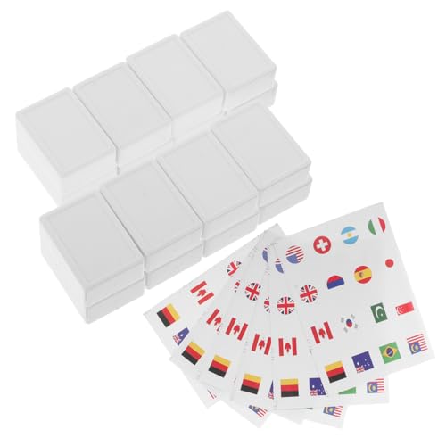 Garneck 65 Stück Teiliges Mahjong Spiel mit Langlebigen Kunststoff Sticker Flaggen Tragbares Flaggenmuster Spielset für Erwachsene für Picknick und Partyspaß von Garneck