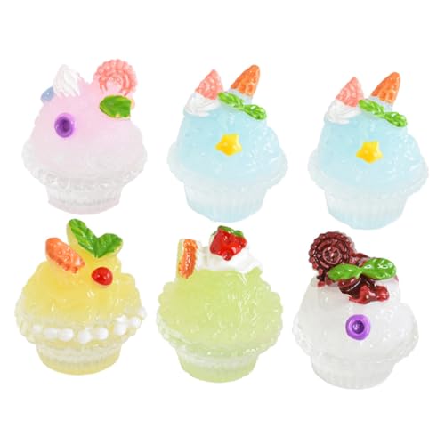 Garneck 6Stücke Dessert Farbenfrohe Eiscreme Szene Für Puppenhaus Realistisches Küchenzubehör Für Kreative Miniaturlandschaften von Garneck
