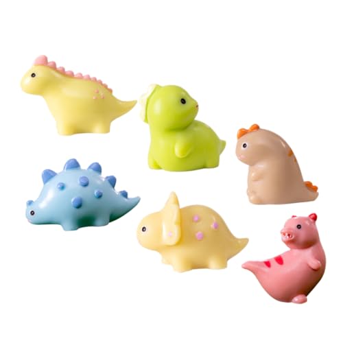 Garneck 6Stücke Dinosaurier Figuren Kunstharz Deko Lebendige Dinosaurier Ornamente für Mikrolandschaft Garten Puppenhaus Kreative Tischdekoration von Garneck
