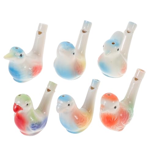 Garneck 6Stücke Keramik Wasservogelpfeifen für Lustiges Musikspielzeug Geburtstagsgeschenk Leicht und Tragbar Spritzendes Wasser für Kreative Spielstunden von Garneck