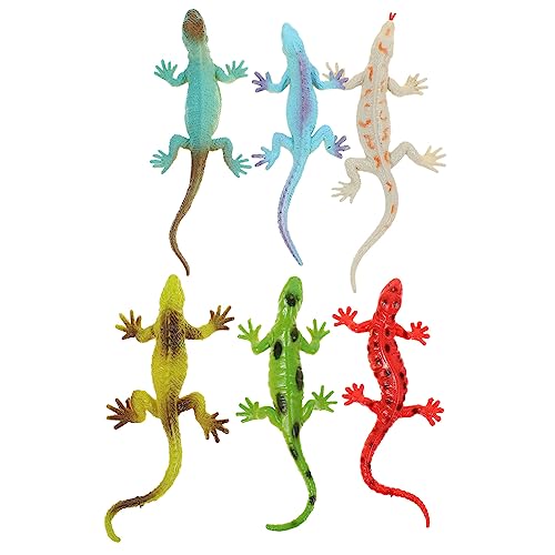 Garneck 6 Stücke Realistische Eidechsenfiguren Spielzeug für Kinder Plastik Reptilien Spielzeug Lernspielzeug für Mädchen Garten Dekoration Miniatur Tiere von Garneck