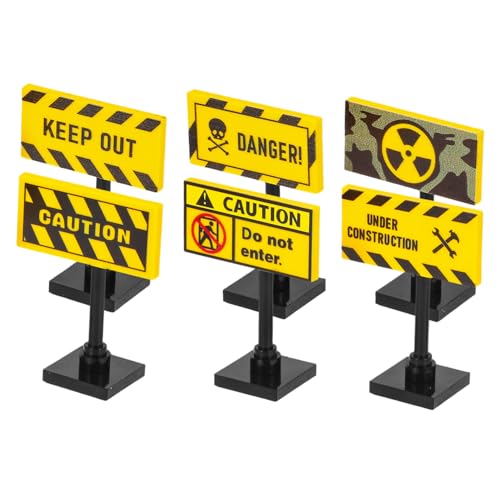 Garneck 6pcs City Verkehrset Spielet Street Warning Zeichen Anzeichen Für Verkehrssicherheit Spielzeug Mini -straßensperren Spielzeug Für Kinderverkehrslernen Bildung von Garneck