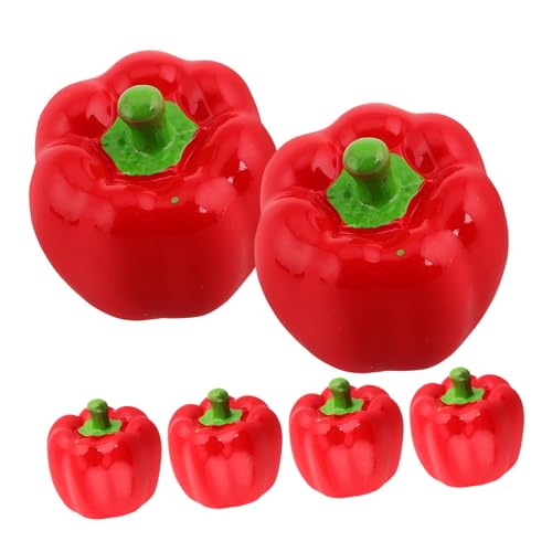 Garneck 6pcs Miniaturharz -Chili -Paprika Realistische Falsche Gemüse -Ornamente Lebensechter Mini -Bonsai -Figuren Für DIY -mikrolandschaftsdekorationen Garneck 6pcs Miniaturharz -Chili -Paprika Realistische Falsche Gemüse -Ornamente Lebensechter Mini -Bonsai -Figuren Für DIY -mikrolandschaftsdekorationen von Garneck