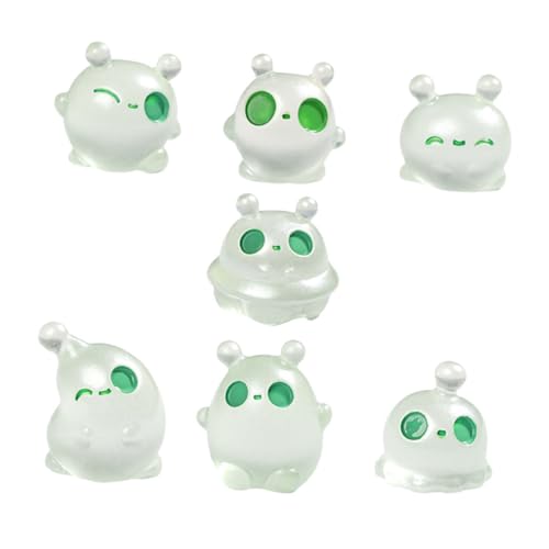 Garneck 7 Stück Mini Alien Kleine Figuren Winzige Leuchtende Figuren Alien -actionfiguren Außerirdisches Zubehör Außerirdische Miniaturen Außerirdische Figuren Feengartenfiguren Harz von Garneck