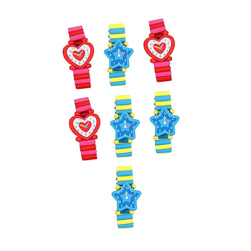 Garneck 7 Stück Teiliges Holzspielzeug Kinderarmbanduhr mit Elastischem Band Buntes Langlebig Leicht Party Mitgebsel für Jungen und Mädchen um Spielerisch zu Fördern Garneck 7 Stück Teiliges Holzspielzeug Kinderarmbanduhr mit Elastischem Band Buntes Langlebig Leicht Party Mitgebsel für Jungen und Mädchen um Spielerisch zu Fördern von Garneck