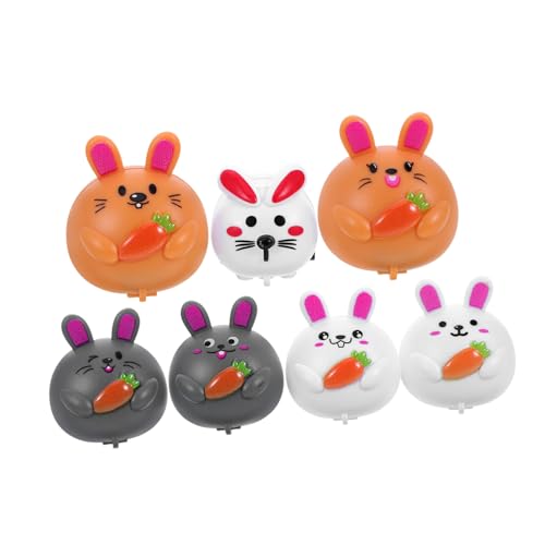Garneck 7 Teiliges Kinderspielzeug Korbfahrzeug Cartoon LKW Reibungsbetriebenes Tierautos Füller Mini Kaninchen Füller Häschen Tierauto Kleinkindspielzeug Reibungsauto von Garneck