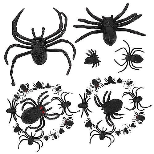 Garneck 70 Stück Realistische Kunststoffspinnen Halloween Deko Streichspielzeug für Gruselige Partys für Scherzartikel und Dekorationen von Garneck