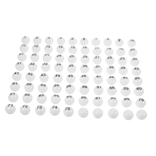 Garneck 75 Stück Lotterieautomaten Zubehör Partygeschenk Bälle Nummerierte Bingo Bälle Durchsichtige Kugeln Kaugummiautomaten Kapseln Lotterieschein Picking Bälle Kunststoff Weiß von Garneck