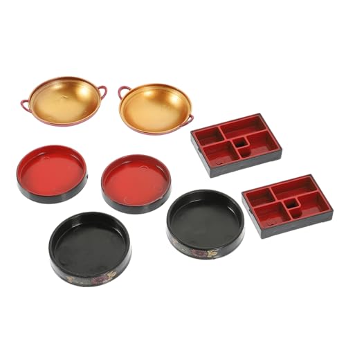 Garneck 8 Stück Mini-Hausgericht-Dekorationen kleine Dekorationen für Sushi-Gerichte Mini-Geschirrmodell Mini-Sushi-Platte winzige Geteilte Tellerdekoration Plastik von Garneck