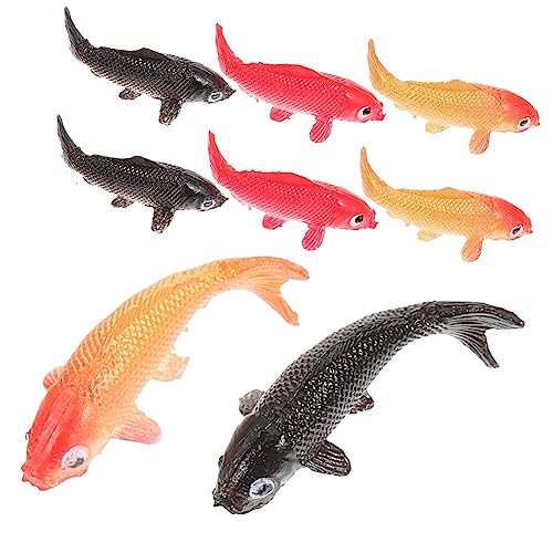 Garneck 8 Stück Puppenhaus-Modell Aquarium Minifisch Miniaturen Mini-Karpfenfischfigur Mini -Fisch Mini-Fischfiguren Puppenhaus Miniatur-Karpfenfischfigur Plastik von Garneck