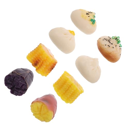 Garneck 8 Stück Simulation Lebensmittelmodell Miniaturen, Figuren, Essen gefälschter Mais Simulationsküche gefälschtes Gebäck gefälschte Dessertdekorationen PVC von Garneck