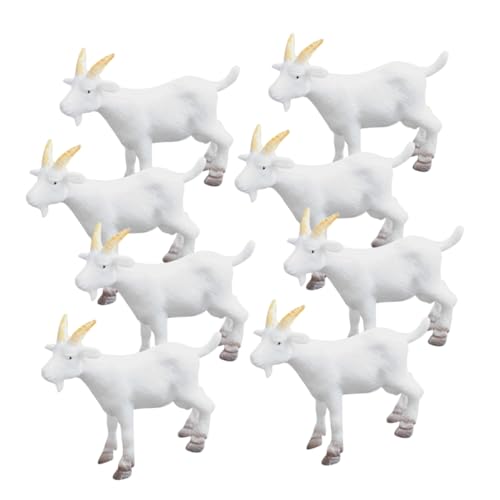 Garneck 8 Stück Teiliges Realistische Ziegenmodelle aus PVC Detailgetreue Bauernhof Tierfiguren Miniatur Ziegen für DIY Mikrolandschaften und Dekorative Szenen für Bastelprojekte und von Garneck