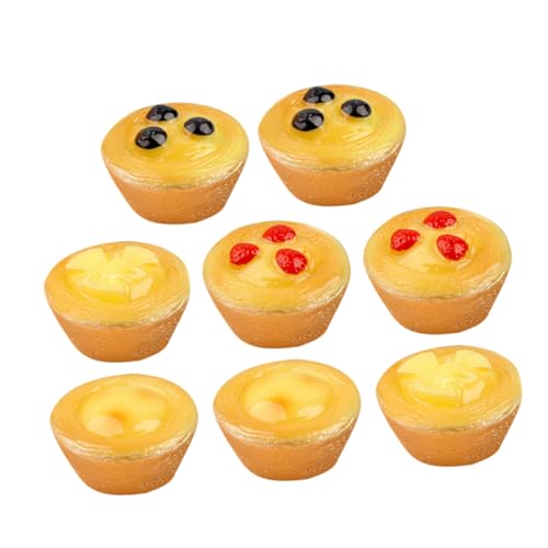 Garneck 8 Teiliges Obsttörtchen Modell Kleines Miniatur Lebensmittel Simuliertes Puppenhaus Little Oh Realistisches Ei Mini Hausdekor Mini Küchenzubehör Mini Törtchen Modell von Garneck