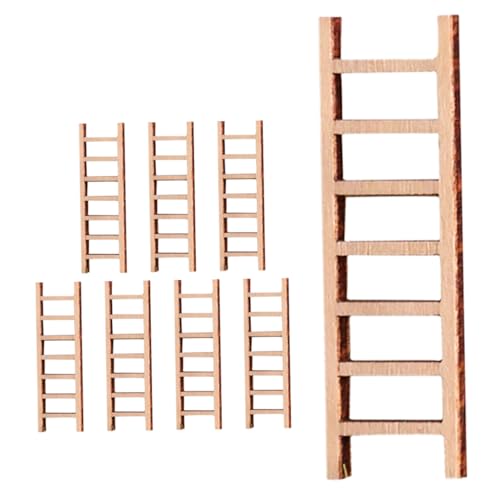 Garneck 8-teilige Mini-hausleiter: Miniatur-puppenhaus-möbelleiter, DIY-bastelzubehör Für Landschafts-puppenhaus-szenendekoration, Beige Garneck 8-teilige Mini-hausleiter: Miniatur-puppenhaus-möbelleiter, DIY-bastelzubehör Für Landschafts-puppenhaus-szenendekoration, Beige von Garneck