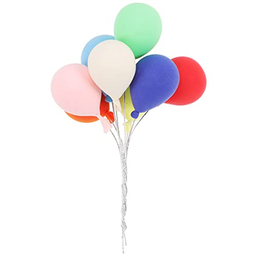 Garneck 8st Mini-luftballons Aus Ton Geburtstagstorte Topper Gartenlandschaft Ornament Dekorationen Für Ballonkuchen Puppenhaus-party-ballon Handdekor Kuchen Verzieren Zubehör Miniatur von Garneck