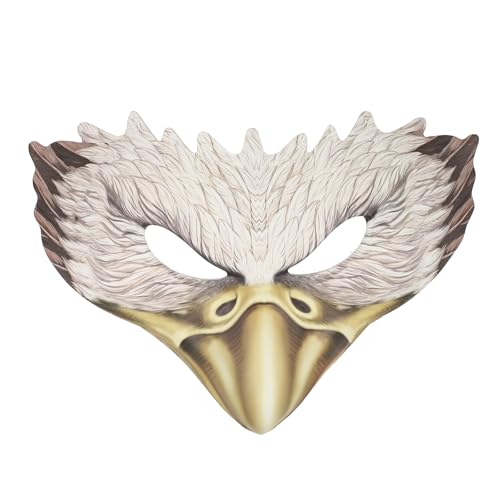 Garneck Adler Maske Für - Tiermaske Aus Hochwertigem Material - Ideal Für Karneval Cosplay Und Maskerade Partys Überzogene Vogelmaske Für Kreative Kostüme Und Spaß von Garneck